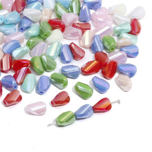 长扭珠玻璃实色镀彩散珠子手工DIY项链手链配件水晶串珠饰品材料