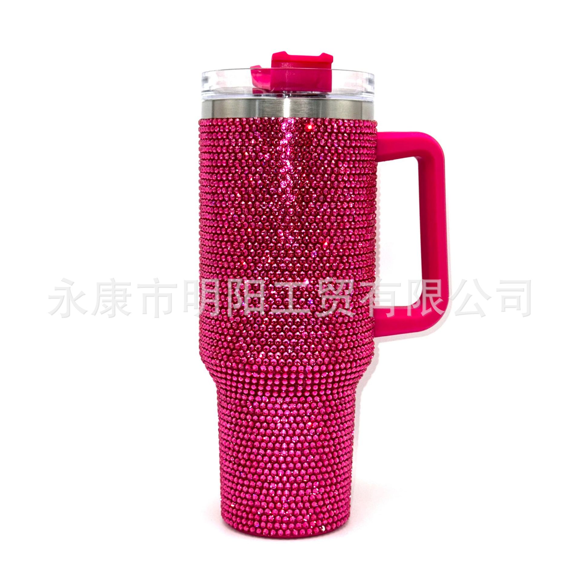 Taladro pegado nuevo mango transfronterizo de 40oz taza de coche con mango taza de hielo de gran capacidad taza de paja de vacío agua de coche