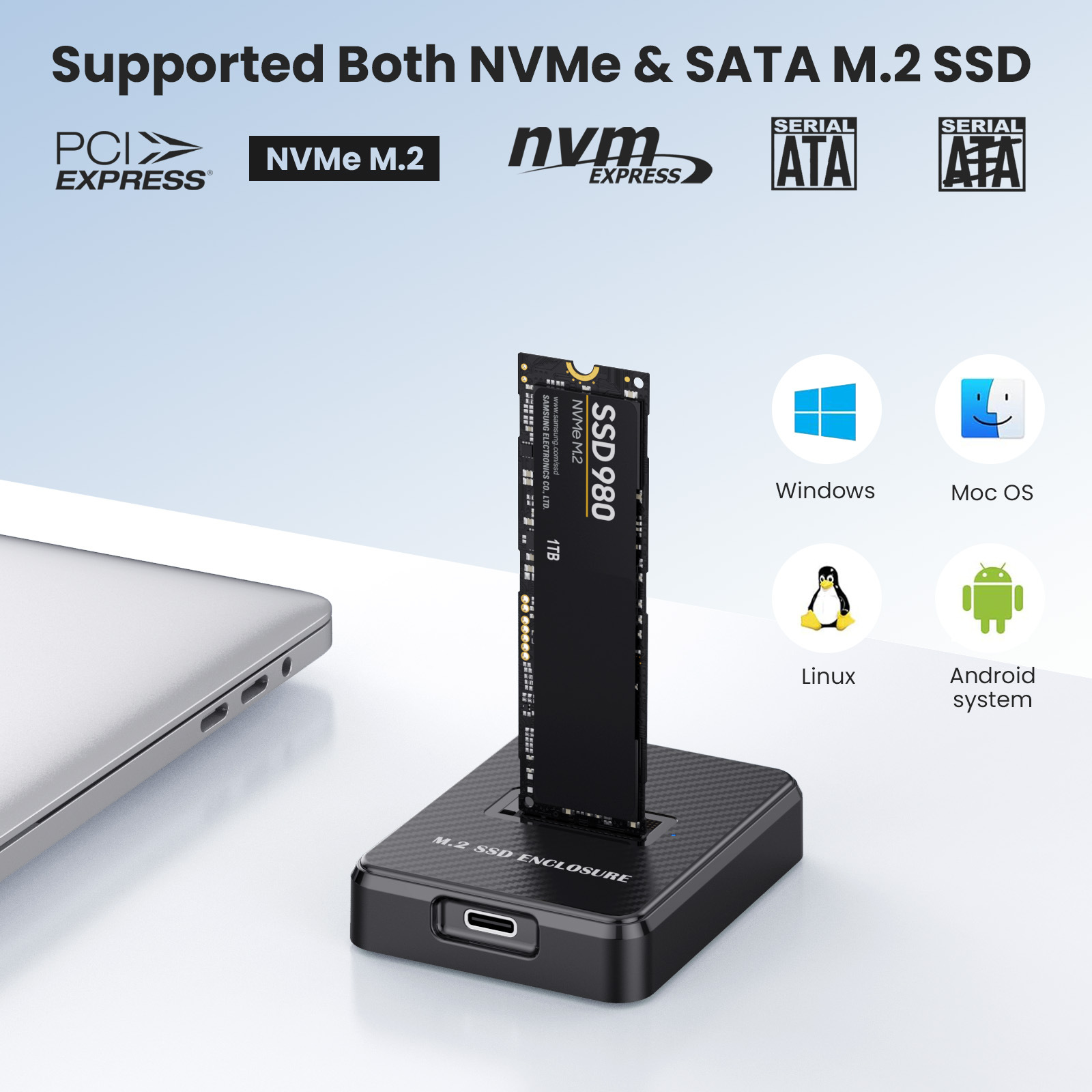 Factory M.2 Hard Enclosure NVMe/SATA Dual Single Protocol Solid State Drive Case USB 3.2 Laptop External_voghion.com
