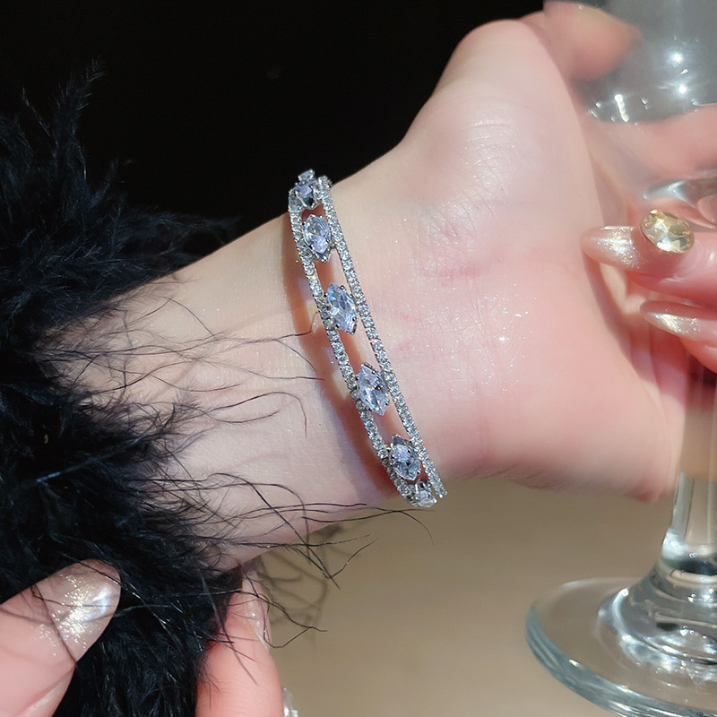 Pulsera elástica de diamantes de múltiples capas con perla artificial ins pulsera de moda exquisita pulsera de alta gama hermosa transfronteriza