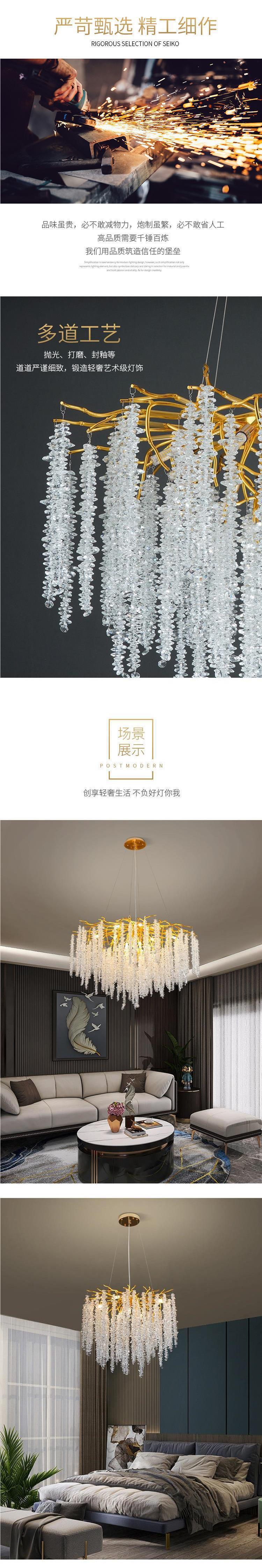 意式轻奢高档水晶吊灯设计师别墅客厅卧室餐厅样板间展厅枝型吊灯-阿里巴巴