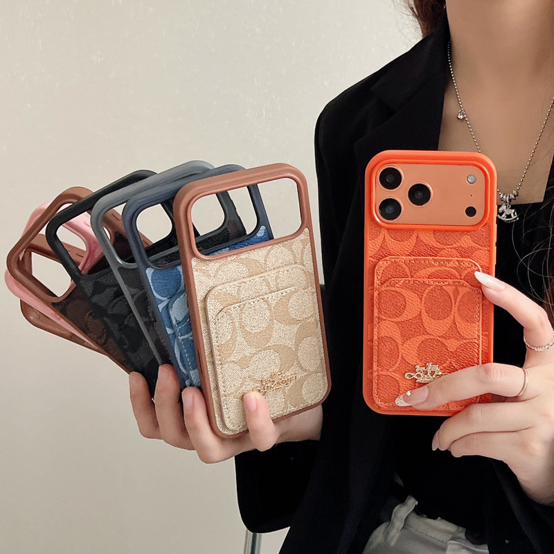 Trendy Retro Card Holder Case Suitable for iPhone 17 Pro Max, European and American Style Card-Inserting Case for Apple 16 Pro