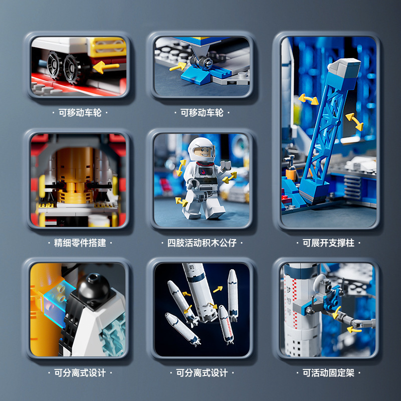 Compatible con el modelo de bloque de construcción del vehículo de lanzamiento del transbordador espacial Lego China