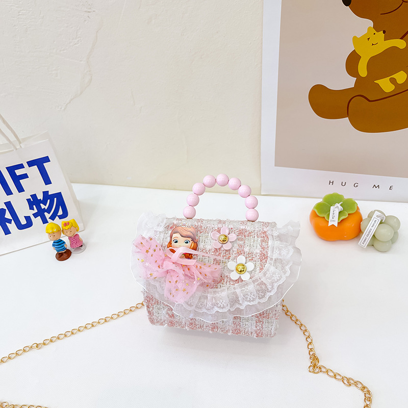 2022 nuevo arco de la celebridad en línea tejida bolso de los niños de las mujeres de estilo coreano lindo crossbody mini bolso de la perla