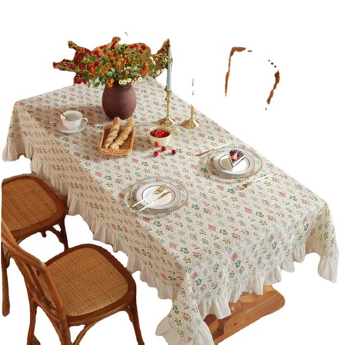 Lexuan Show tablecloth ins style French party rectangular tablecloth hotel dormitory ruffled photo tablecloth manufacturer
