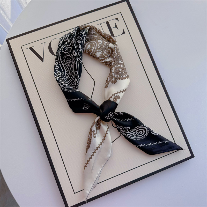 Bufandas de seda para mujeres primavera y otoño bufandas de moda para mujeres bufandas de cuello para maestros y empleados regalos de impresión de lujo ligero