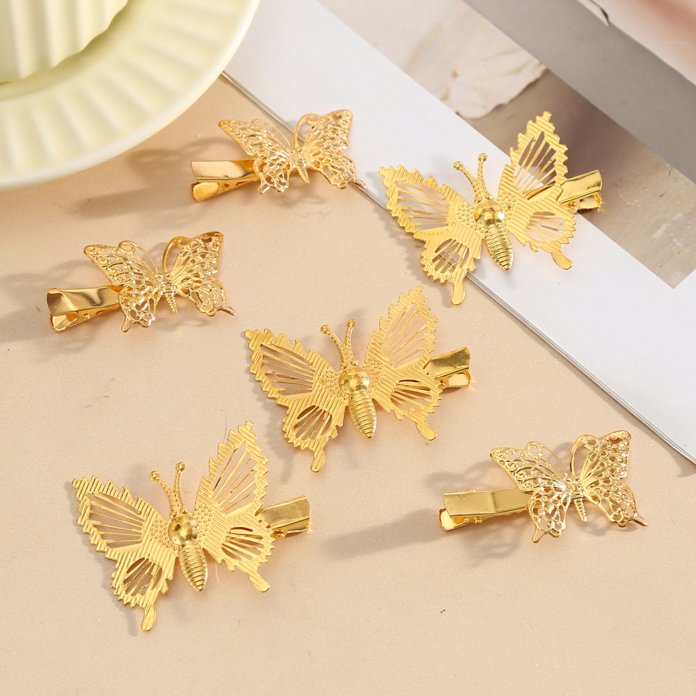6g Weight Hair Clip Hair Accessories Type Vintage Style Classic Style Women's Butterfly Metal Plating Hair Clip