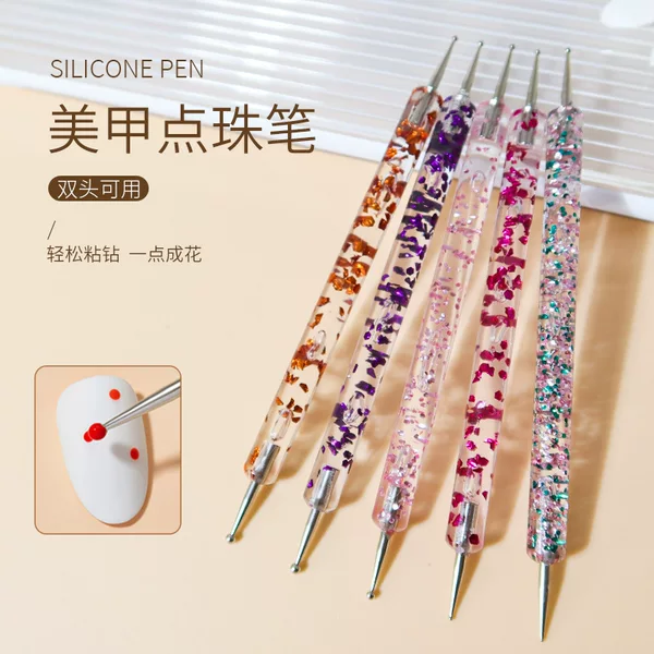 Cross-Border Factory Wholesale Double-Head Dot Needle Dual-Purpose Dot Pen Diamond Painting Dot Drill 5-Piece Set Manicure Pen Tools