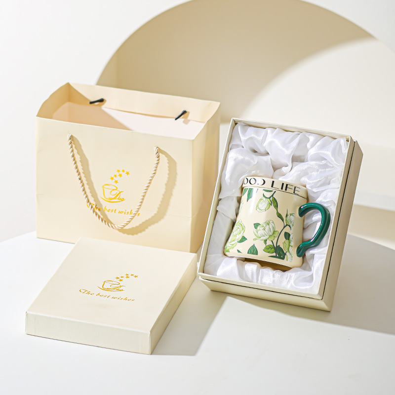 Taza de agua de cerámica de orquídea de campana, taza de café de gran capacidad, taza de desayuno con tapa de diseño, taza de café