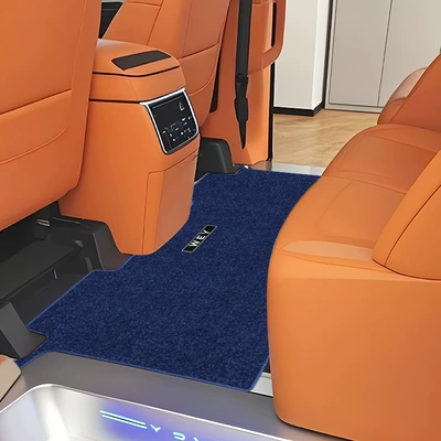 Alpine 8 Alpine 9 Full Car Universal Foot Pad - middle-row-blue-imitation-cashmere-material-standard