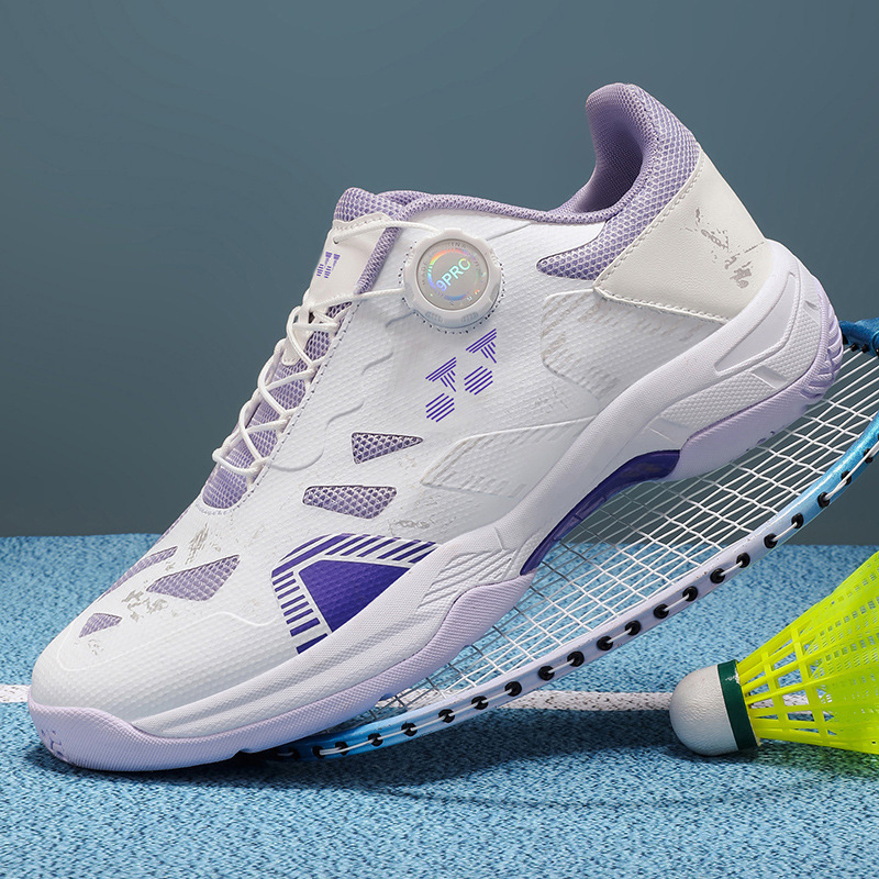 Breathable Badminton Shoes for Men and Women, Adult Sports Shoes for Women, Rotating Button Tennis Volleyball Shoes, Table Tennis Shoes