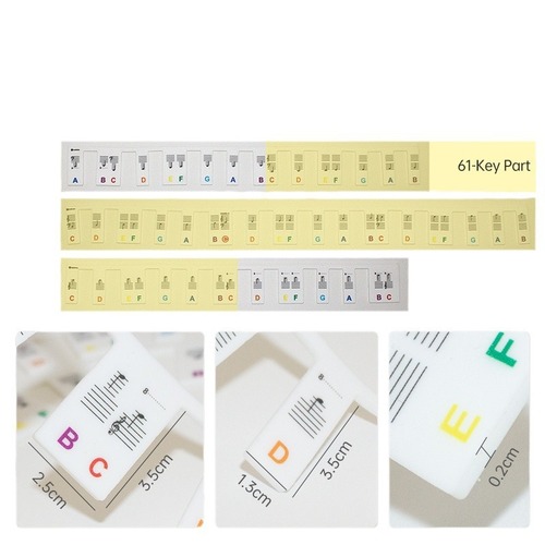 Silicone Piano Note Sticker Piano Note Guide Key Sticker Easy Peelable Removable 88-Key 61-Key Keyboard Piano Sticker