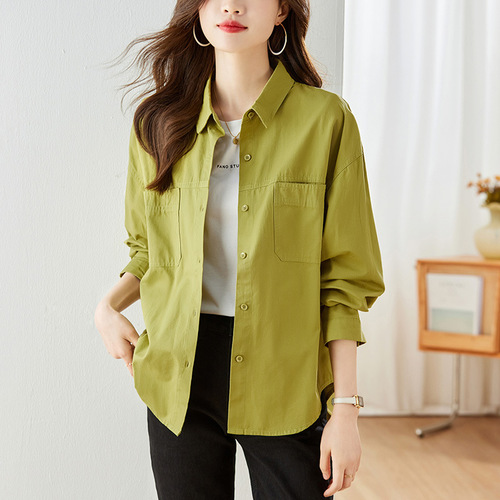 Cotton Women's Shirt Women's Long Sleeve 2025 Autumn Commute Elegant Style Top Design Fitted Shirt