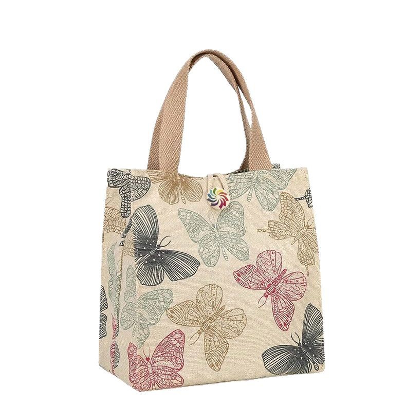 Bolsa de lona japonesa, bolsa de almuerzo, bolsa de almuerzo, bolsa de mamá, bolsa de almuerzo, bolsa de almuerzo para niñas, bolsa de oficina de viaje de moda