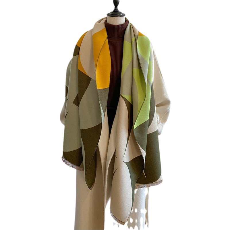 Chal Reversible Térmico de Imitación Cachemira, Mantenerse Caliente, Protege del Frío, para Otoño e Invierno