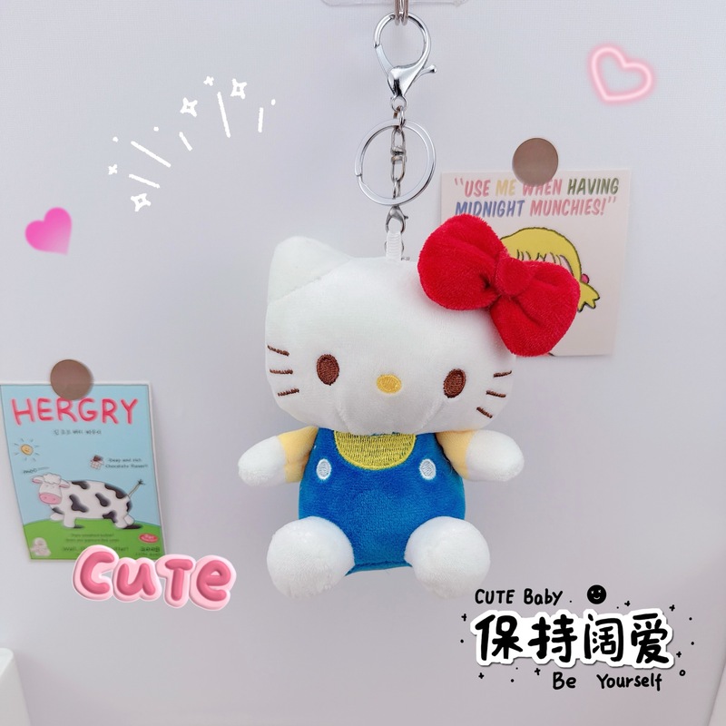 かわいいクラシックケイト猫キーホルダーペンダントクリエイティブぬいぐるみガールハート kt 猫スクールバッグ小さなペンダント人形マシン|undefined