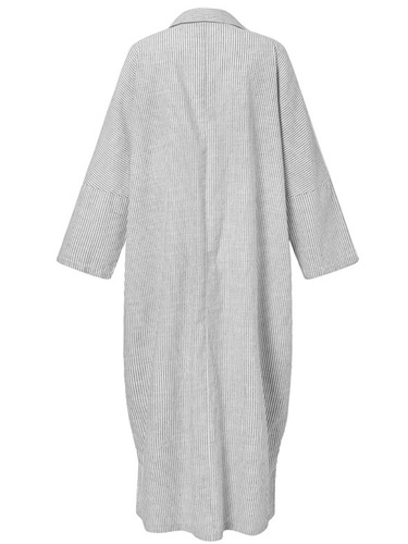 Women's cotton and linen striped shirt skirt