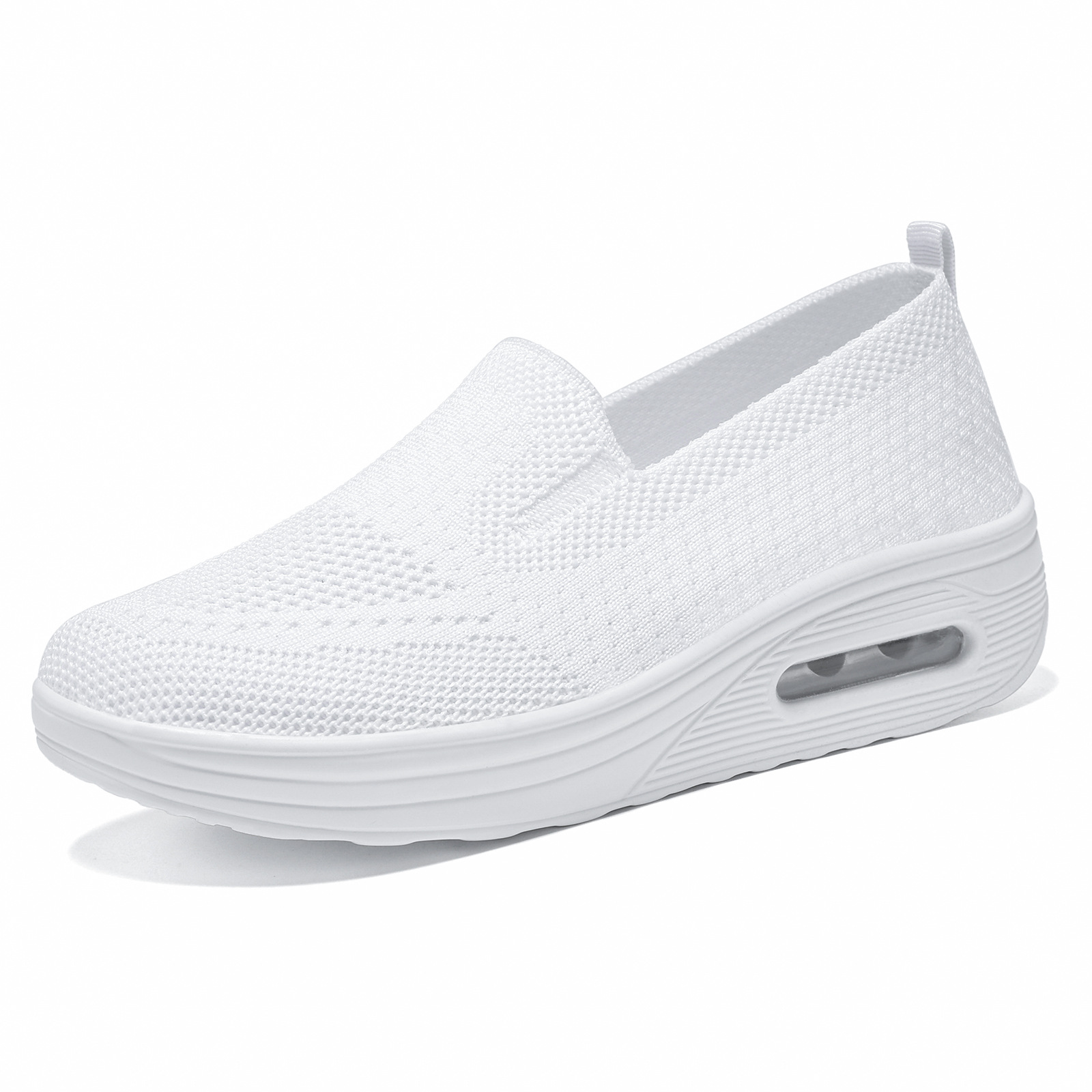 Zapatos de primavera para mujeres zapatos casuales con suela gruesa, respirables, zapatos de aire con suela suave, zapatos de amortiguación de boca superficial