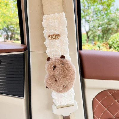 universal car anti-collar protective cover | Seat belt shoulder pad - side-body-kapibala-1-puff-shoulder-pad