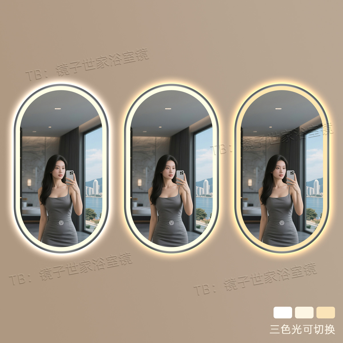 Espejo de baño de hotel de estrellas iluminación led espejo inteligente marco de aluminio inodoro espejo anti-nebble inodoro tipo de pared