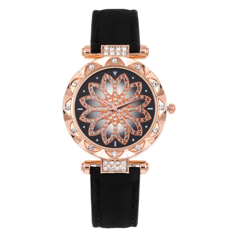 Reloj al por mayor de fábrica reloj de mujer con diamantes incrustados reloj de mujer casual correa de cuero esmerilado reloj de cuarzo Mujer