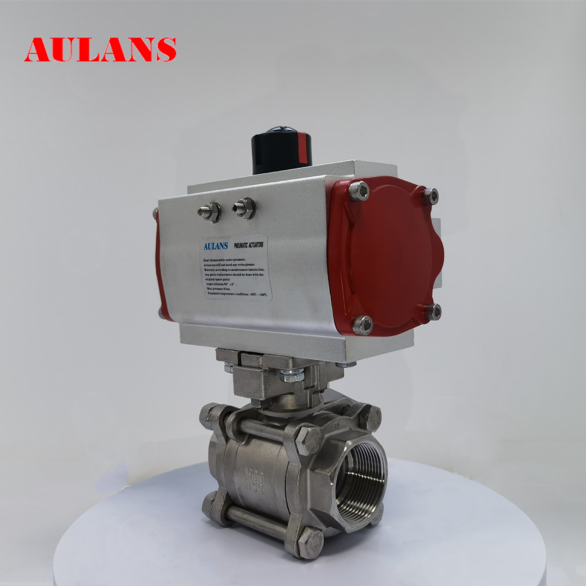 Q611F-16P不锈钢内螺纹耐高温四氟球阀 三片式丝扣气动球阀304316