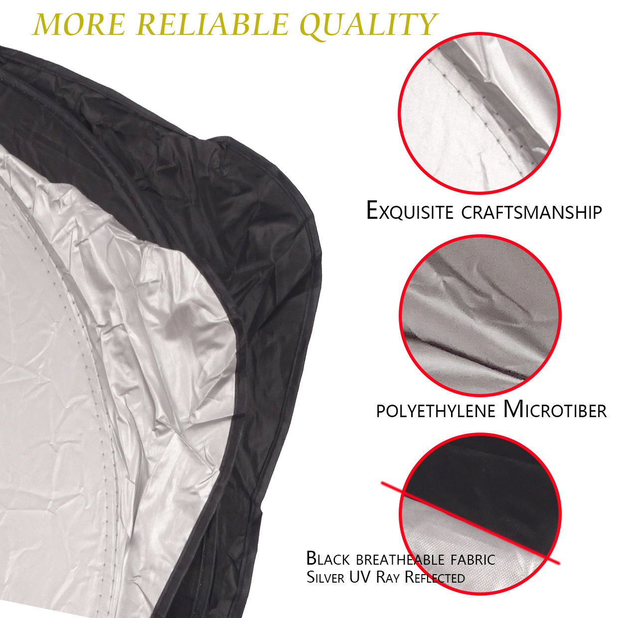 Car Double-Circle Sunshade, Heat-Insulating Sunshade, Silver-Coated Cloth Sunshade, Car Sunshade, Front Sunshade
