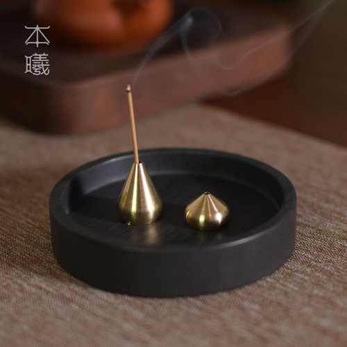 Brass gourd string incense incense holder Chinese Zen style agarwood coil incense bracket incense burner incense accessory utensils