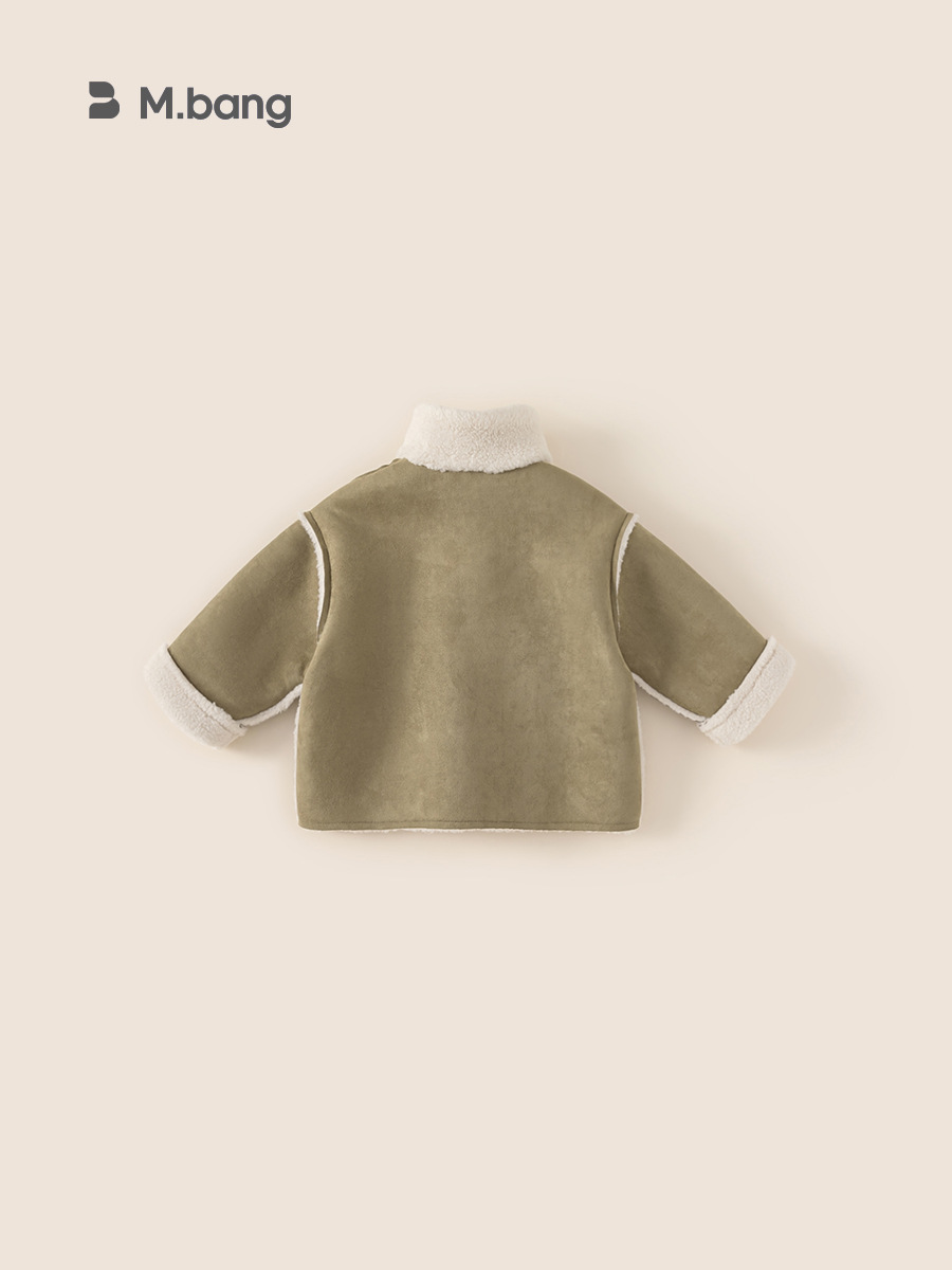 Ropa de invierno para niños Youbao niñas con chaqueta de cuello grueso para niños Cardigan caliente chaqueta de terciopelo de seda para niños