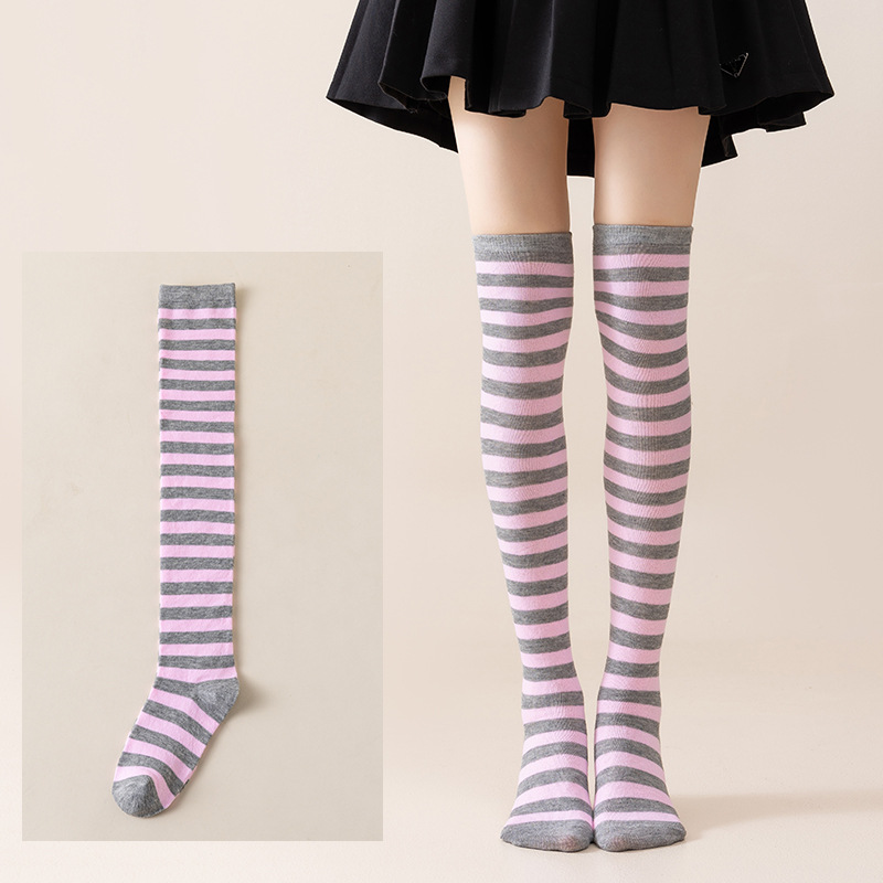 Calcetines Largos Bucaneras a Rayas para Mujer de Poliéster y Spandex, Absorción del Sudor, para Cosplay image 59