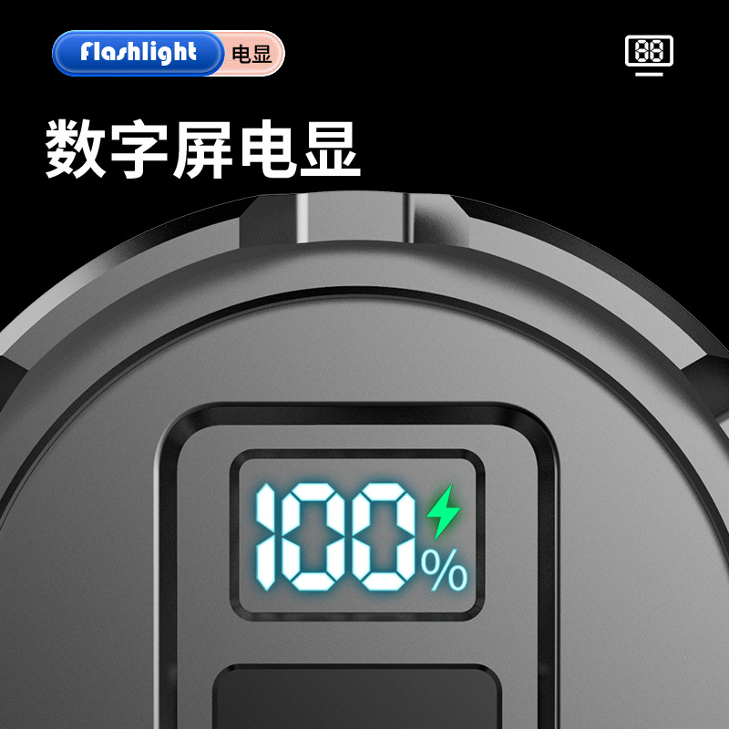 Nuevo fluorescente linterna de luz fuerte súper brillante de largo alcance al aire libre linterna láser blanco pantalla de carga láser Zoom de alta potencia