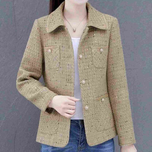 Tweed Style Outwear Women's 2025 Spring & Fall New Style French Jacquard Loose Small Short Plaid Top Slim Fit
