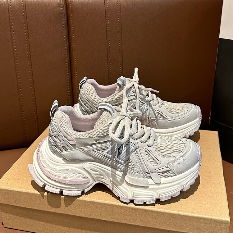 Lusi's New Summer Model 5cm Shock-Absorbing Thick-Soled Heightening Soft Leather Mesh Women's Lightweight Sports and Leisure Dad Shoes Lusi's New Summer Model 5cm Shock-Absorbing Thick-Soled Heightening Soft Leather Mesh Women's Lightweight Sports and Leisure Dad Shoes