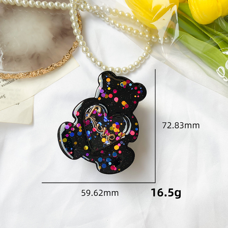 Epoxy bracket-love love bear-black