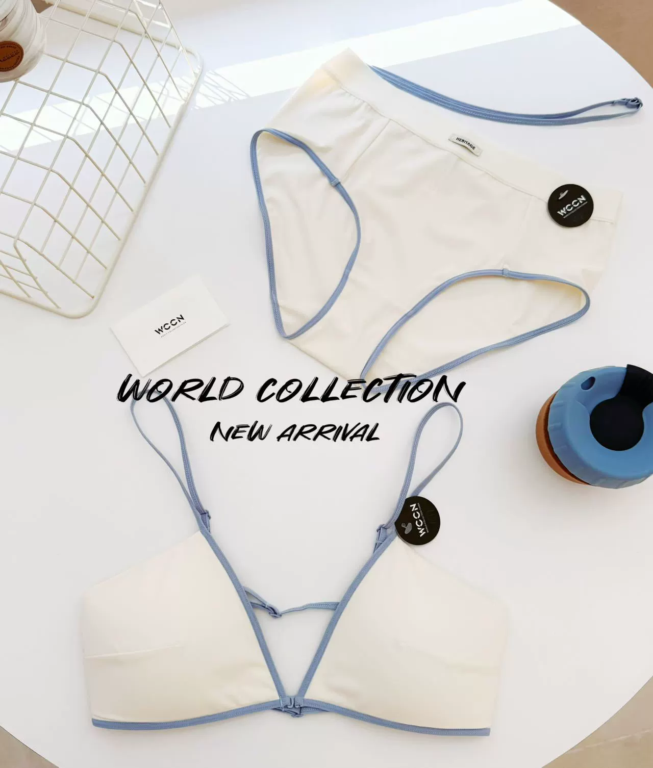 Underwear от WCCN Design, набор, минималистичный бюстгальтер, американский стиль, красивая спина