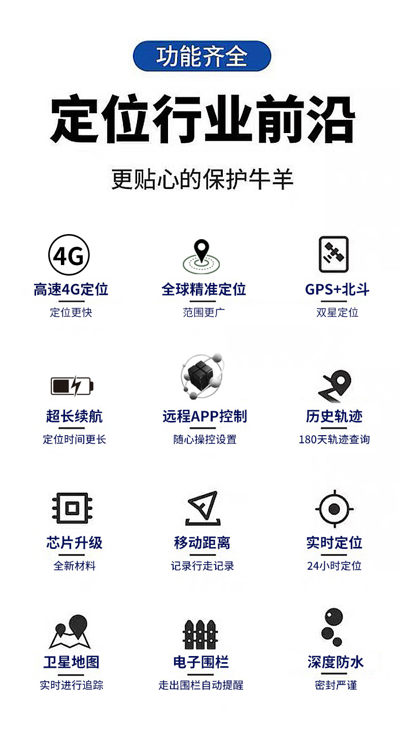 Solar-Powered 4g Beidou Gps Tracker for Cattle and Sheep, a Tracking Device for Mountainous Areas and Grasslands, with Track Playback