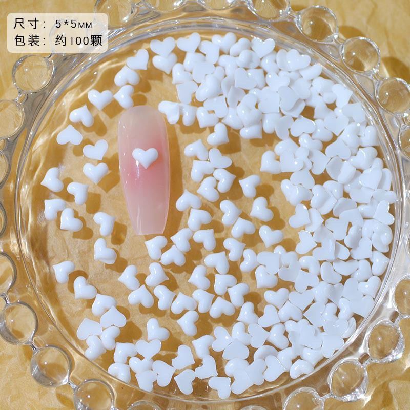 キャンディー色の平底ミニ愛ネイルアクセサリー愛ドリルかわいいネイルマカロン爪貼り100個|undefined