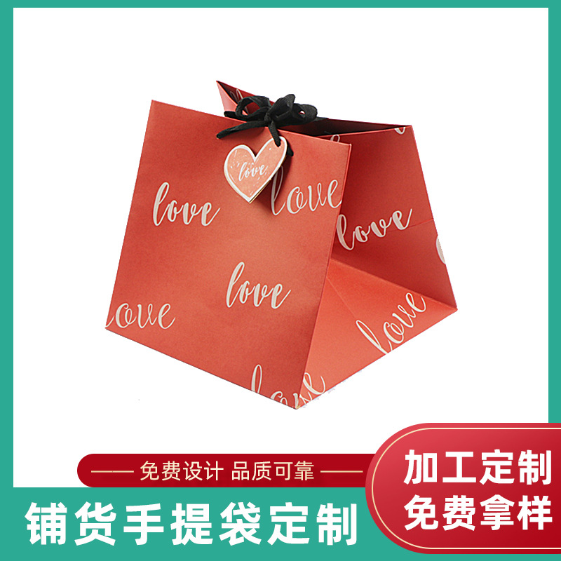 纸质铺货手提购物袋多规格模切处理涂布矩形食品礼品手提袋