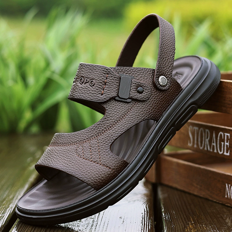 Мужские сандалии, летние тапочки, удобная обувь, мягкая подошва для верхней одежды, папины сандалии для людей среднего и пожилого возраста, модная дропшиппинг.
