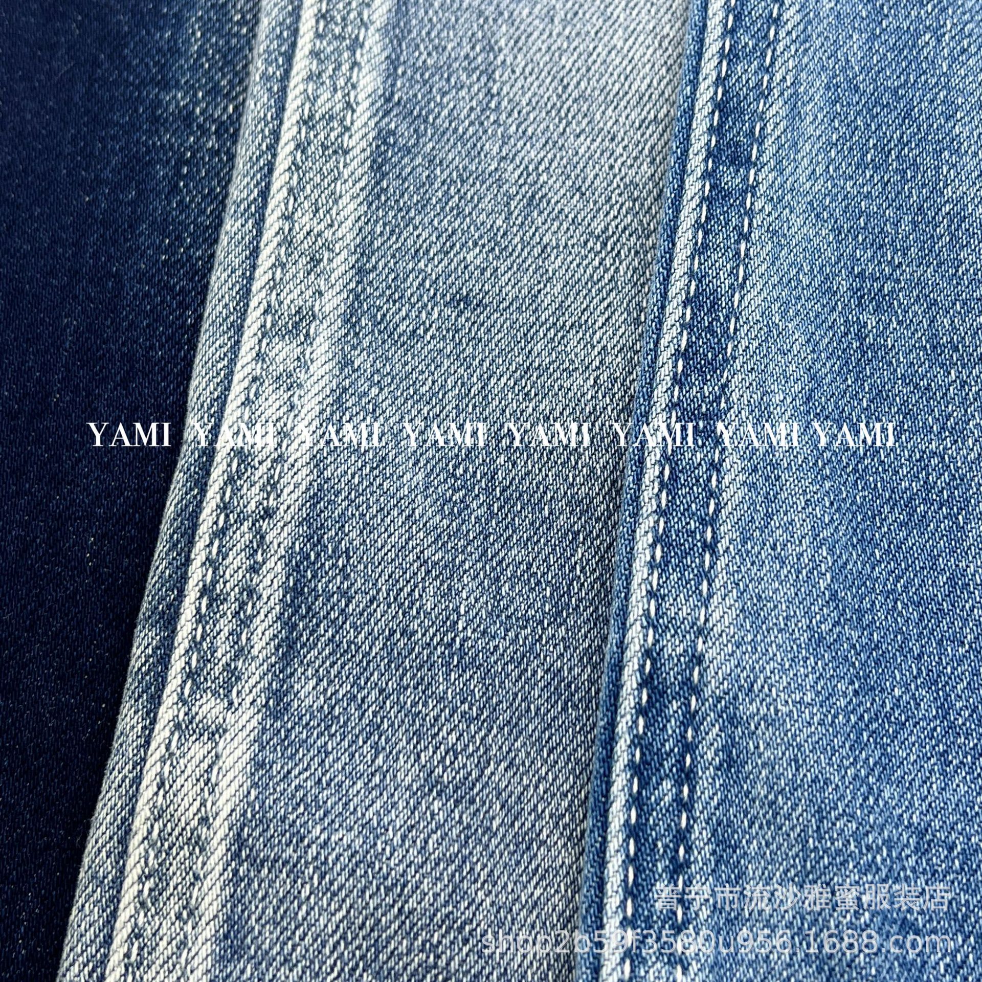 Fábrica de mezclilla al por mayor 7 Twist bambú stretch Denim Fondo impreso Denim tela impresa