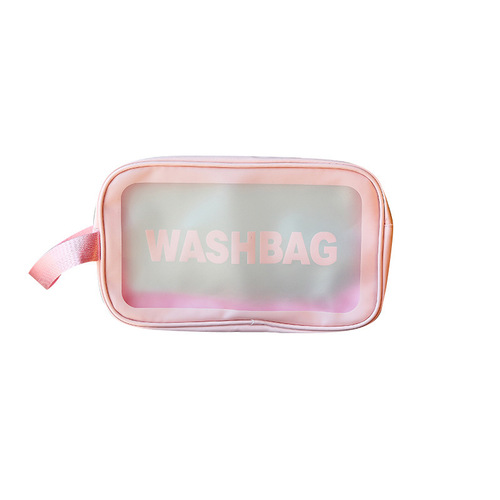 PVC Wash Bag Handheld Makeup Bag Waterproof Large Capacity Transparent Travel Storage Portable Organizer Bag