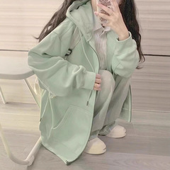 秋日莫兰迪色穿搭开秋bm卫衣外套女款春秋款2025新款韩系慵懒风