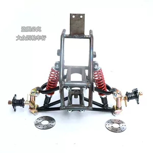DIY dördtəkərli motosiklet hissələri, kiçik tərsinə üçtəkərli Go-Kart ön çərçivəsi, disk əyləcləri və amortizatorlar