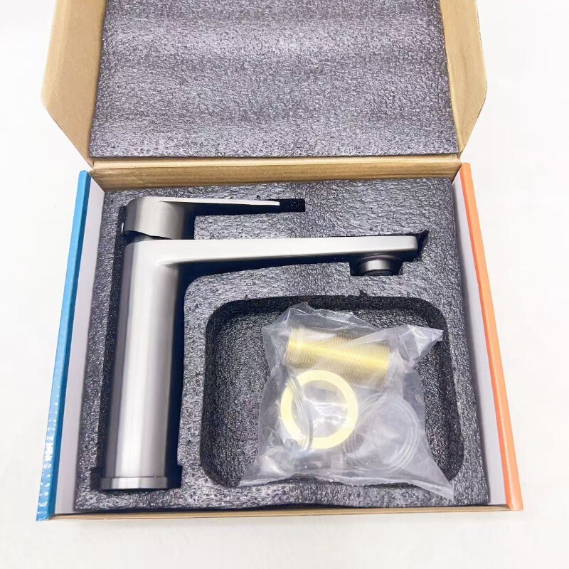 クロスボーダーステンレスガン灰洗面器蛇口ステンレス延長洗面器単孔浴室キャビネット冷熱混水弁|undefined