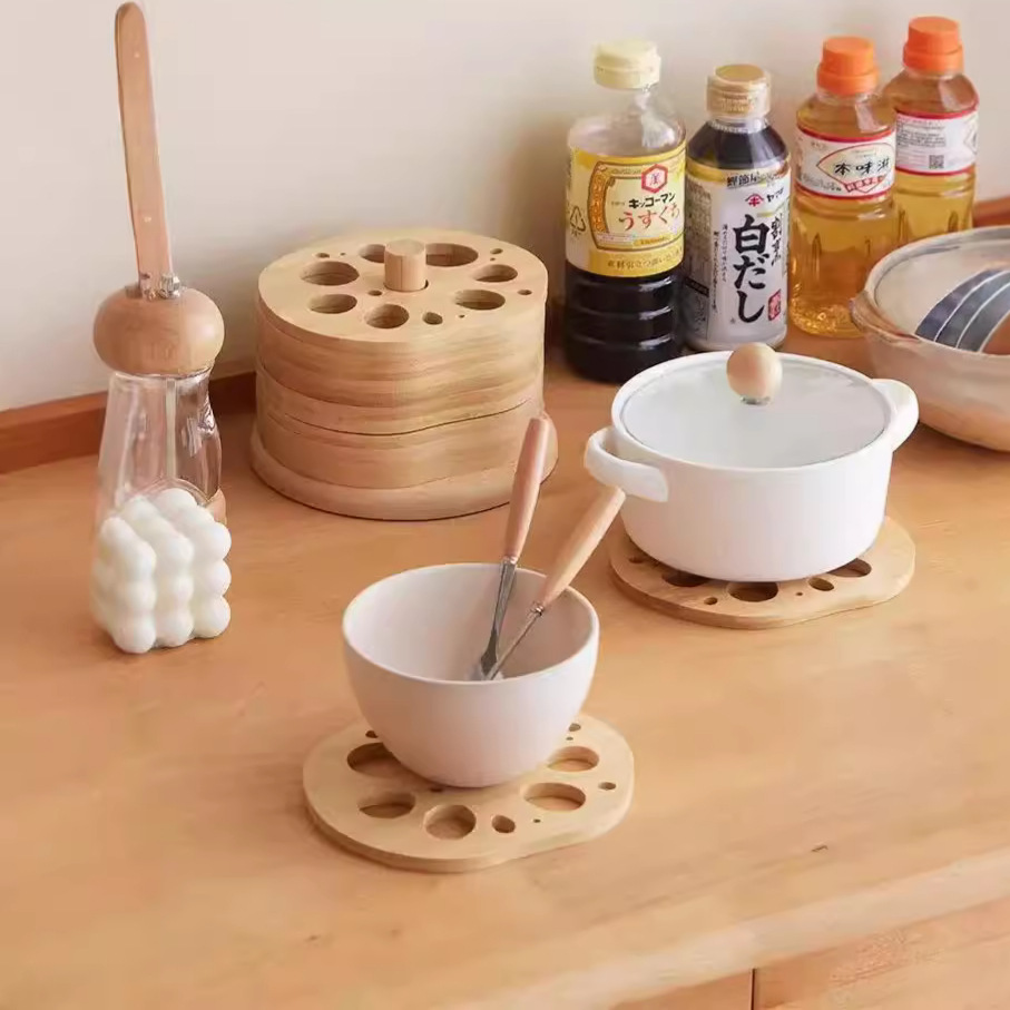 Almohadilla de aislamiento térmico para mesa Juego de rodajas de raíz de loto creativo Almohadilla para olla resistente a las escaldaduras y a altas temperaturas Almohadilla de aislamiento térmico para cazuela Almohadilla para plato Almohadilla para tazón Taza