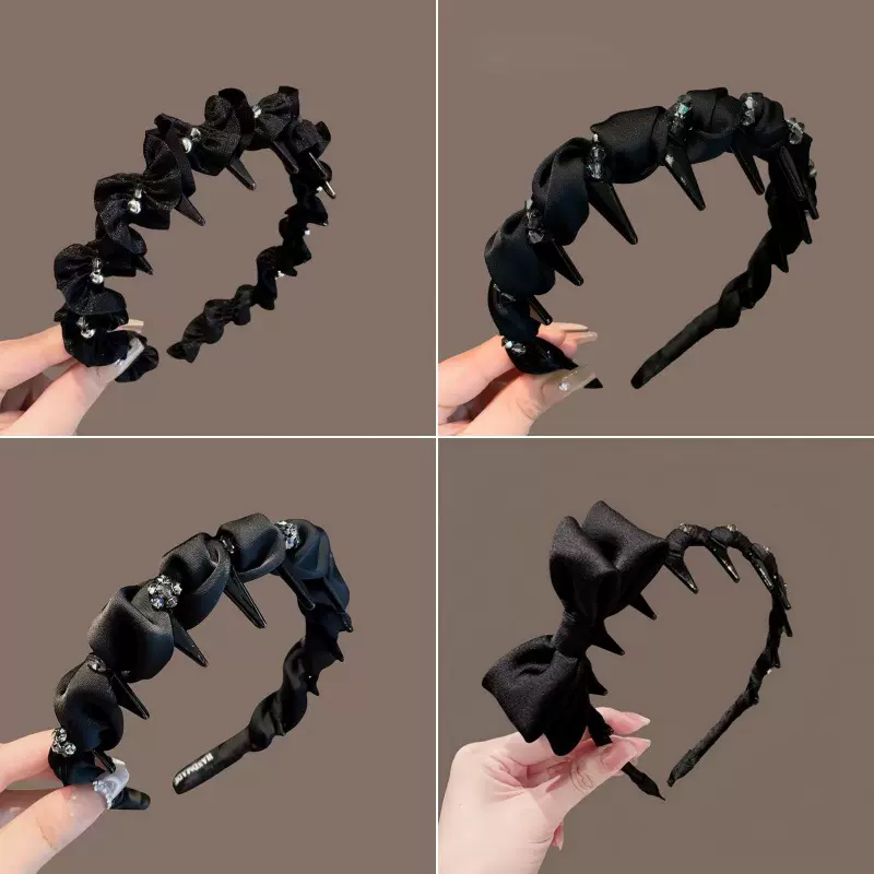 新款小香风波浪褶皱发箍女高级感洋气时尚洗脸发卡高颅顶防滑头箍