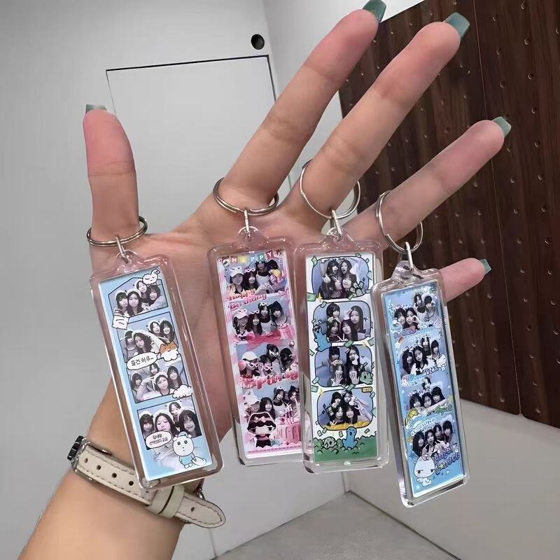 Mini Four-Frame Photo Frame Pendant Transparent Resin Long Strip Keychain DIY Bag Photo Decoration Material Mini Four-Frame Photo Frame Pendant Transparent Resin Long Strip Keychain DIY Bag Photo Decoration Material