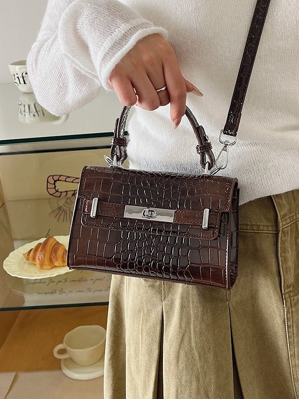 Cross-border 2026 primavera nuevo estilo coreano portátil cocodrilo Kylie bolso cuadrado sensación alta lujo ligero versátil mochila