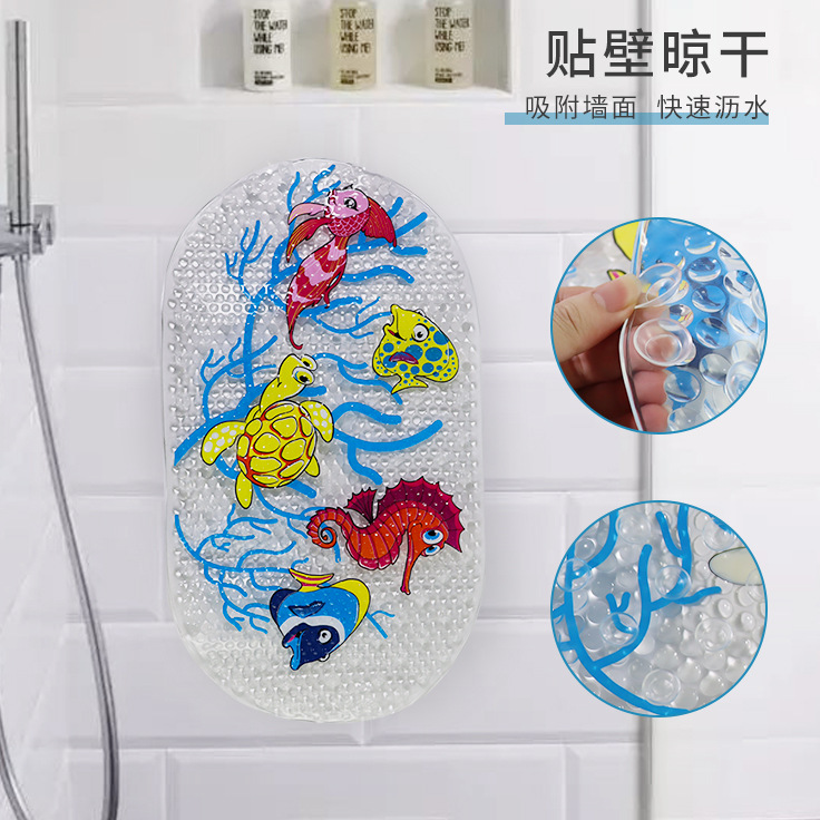 Patrón de impresión transfronteriza PVC baño antideslizante alfombra con adsorción Hotel ducha bañera alfombra de piso estera de piso de protección del medio ambiente fabricante