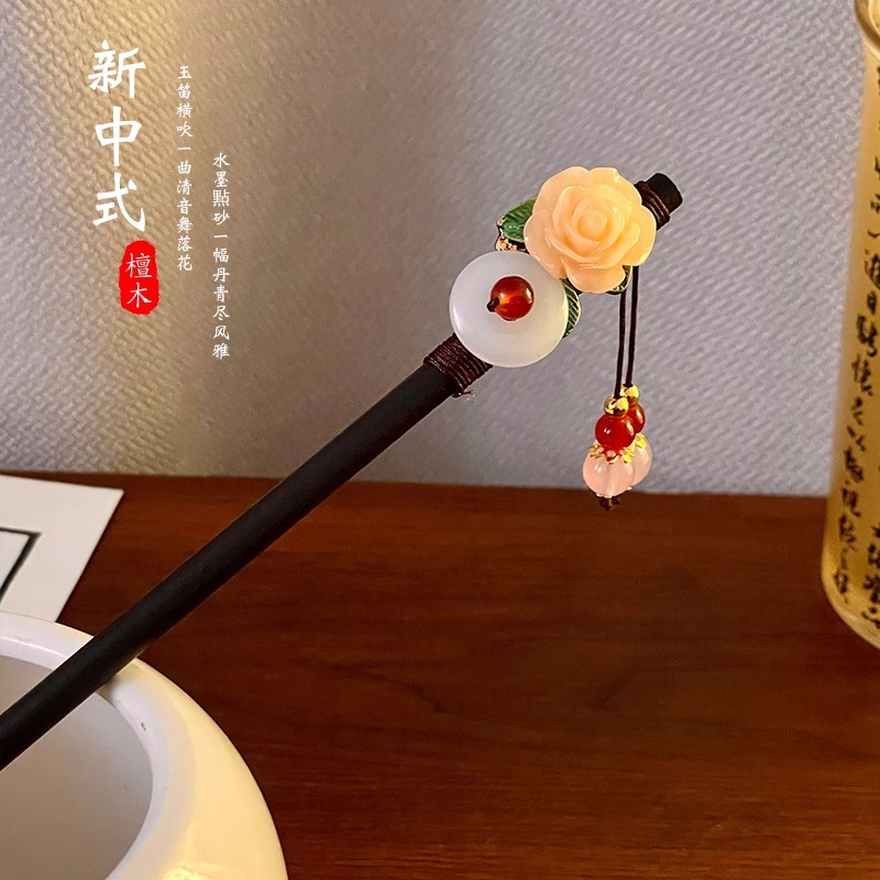 Estilo antiguo borla horquilla de las mujeres nuevo estilo chino mapache Han accesorios de ropa de alta calidad updo pelo Maxi falda horquilla paso agitar tocado